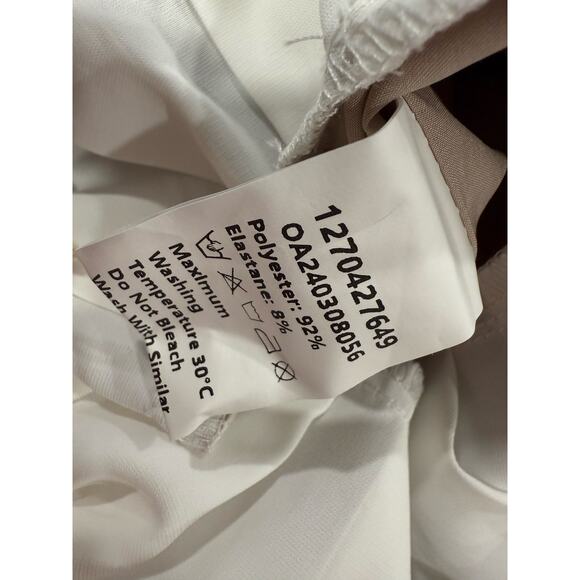 Commense Two Tone Beige Sleeveless Pleated Mini Preppy Dress M NWT - Picture 3 of 3